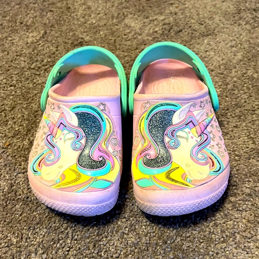 Girls Unicorn Crocs